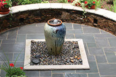 Ceramic Vase Fountain on patio